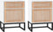 vidaXL - Nachtkastjes - 2 - st - 40x30x55,5 - cm - bewerkt - hout - en - ijzer - wit