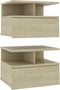 vidaXL - Nachtkastjes - 2 - st - 40x31x27 - cm - bewerkt - hout - sonoma - eikenkleurig