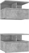 vidaXL - Nachtkastjes - 2 - st - 40x31x27 - cm - bewerkt - hout - betongrijs