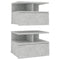 vidaXL - Nachtkastjes - 2 - st - 40x31x27 - cm - bewerkt - hout - betongrijs