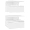 vidaXL - Nachtkastjes - 2 - st - 40x31x27cm - bewerkt - hout - hoogglans - wit