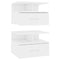 vidaXL - Nachtkastjes - 2 - st - 40x31x27cm - bewerkt - hout - hoogglans - wit