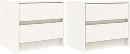 vidaXL - Nachtkastjes - 2 - st - 40x31x35,5 - cm - massief - grenenhout - wit