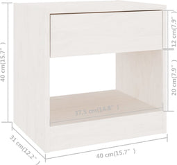 vidaXL - Nachtkastjes - 2 - st - 40x31x40 - cm - massief - grenenhout - wit