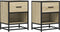 vidaXL - Nachtkastjes - 2 - st - 40x31x50 - cm - bewerkt - hout - sonoma - eikenkleurig