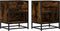 vidaXL - Nachtkastjes - 2 - st - 40x31x50 - cm - bewerkt - hout - gerookt - eikenkleurig