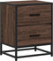 vidaXL - Nachtkastjes - 2 - st - 40x31x50 - cm - bewerkt - hout - bruin - eikenkleurig