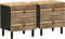 vidaXL - Nachtkastjes - 2 - st - 40x33,5x46 - cm - massief - ruw - mangohout - zwart