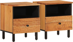 vidaXL - Nachtkastjes - 2 - st - 40x33x46 - cm - massief - acaciahout