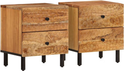 vidaXL - Nachtkastjes - 2 - st - 40x33x46 - cm - massief - acaciahout