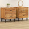 vidaXL - Nachtkastjes - 2 - st - 40x33x46 - cm - massief - acaciahout
