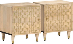 vidaXL - Nachtkastjes - 2 - st - 40x33x46 - cm - massief - mangohout