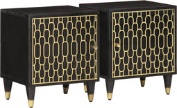 vidaXL - Nachtkastjes - 2 - st - 40x33x46 - cm - massief - mangohout