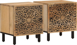 vidaXL - Nachtkastjes - 2 - st - 40x33x46 - cm - massief - mangohout