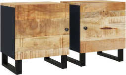 vidaXL - Nachtkastjes - 2 - st - 40x33x46 - cm - massief - mangohout