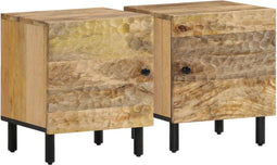 vidaXL - Nachtkastjes - 2 - st - 40x33x46 - cm - massief - mangohout