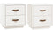 vidaXL - Nachtkastjes - 2 - st - 40x34x45 - cm - massief - grenenhout - wit