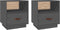 vidaXL - Nachtkastjes - 2 - st - 40x34x45 - cm - massief - grenenhout - grijs