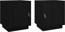vidaXL - Nachtkastjes - 2 - st - 40x34x45 - cm - massief - grenenhout - zwart