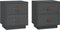 vidaXL - Nachtkastjes - 2 - st - 40x34x45 - cm - massief - grenenhout - grijs
