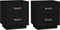 vidaXL - Nachtkastjes - 2 - st - 40x34x45 - cm - massief - grenenhout - zwart
