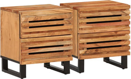 vidaXL - Nachtkastjes - 2 - st - 40x34x46 - cm - massief - acaciahout