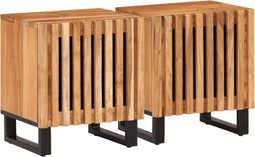 vidaXL - Nachtkastjes - 2 - st - 40x34x46 - cm - massief - acaciahout