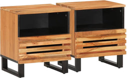 vidaXL - Nachtkastjes - 2 - st - 40x34x46 - cm - massief - acaciahout