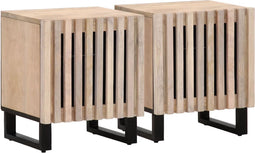 vidaXL - Nachtkastjes - 2 - st - 40x34x46 - cm - massief - gebleekt - mangohout