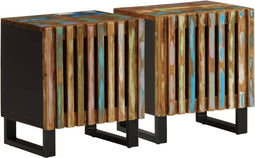 vidaXL - Nachtkastjes - 2 - st - 40x34x46 - cm - massief - gerecycled - hout