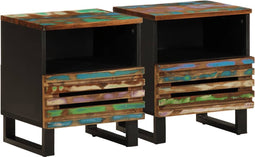 vidaXL - Nachtkastjes - 2 - st - 40x34x46 - cm - massief - gerecycled - hout