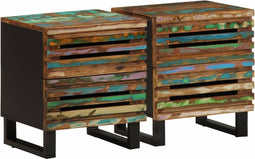 vidaXL - Nachtkastjes - 2 - st - 40x34x46 - cm - massief - gerecycled - hout