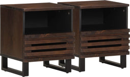 vidaXL - Nachtkastjes - 2 - st - 40x34x46 - cm - massief - mangohout