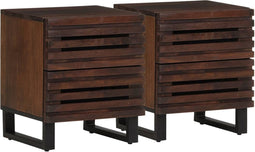vidaXL - Nachtkastjes - 2 - st - 40x34x46 - cm - massief - mangohout