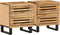 vidaXL - Nachtkastjes - 2 - st - 40x34x46 - cm - massief - ruw - mangohout