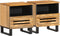 vidaXL - Nachtkastjes - 2 - st - 40x34x46 - cm - massief - ruw - mangohout