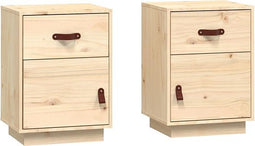 vidaXL - Nachtkastjes - 2 - st - 40x34x55 - cm - massief - grenenhout