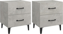 vidaXL - Nachtkastjes - 2 - st - 40x35x47,5 - cm - betongrijs