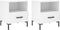 vidaXL - Nachtkastjes - 2 - st - 40x35x47,5 - cm - bewerkt - hout - wit