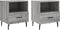 vidaXL - Nachtkastjes - 2 - st - 40x35x47,5 - cm - bewerkt - hout - grijs - sonoma - eiken