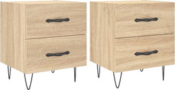 vidaXL - Nachtkastjes - 2 - st - 40x35x47,5 - cm - bewerkt - hout - sonoma - eikenkleur