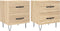 vidaXL - Nachtkastjes - 2 - st - 40x35x47,5 - cm - bewerkt - hout - sonoma - eikenkleur
