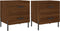 vidaXL - Nachtkastjes - 2 - st - 40x35x47,5 - cm - bewerkt - hout - bruin - eikenkleur