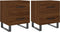 vidaXL - Nachtkastjes - 2 - st - 40x35x47,5 - cm - bewerkt - hout - bruin - eikenkleur