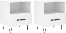 vidaXL - Nachtkastjes - 2 - st - 40x35x47,5 - cm - bewerkt - hout - wit