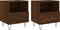 vidaXL - Nachtkastjes - 2 - st - 40x35x47,5 - cm - bewerkt - hout - bruin - eikenkleur