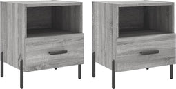 vidaXL - Nachtkastjes - 2 - st - 40x35x47,5 - cm - bewerkt - hout - grijs - sonoma - eiken