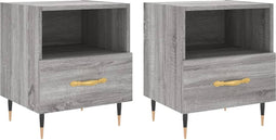 vidaXL - Nachtkastjes - 2 - st - 40x35x47,5 - cm - bewerkt - hout - grijs - sonoma - eiken
