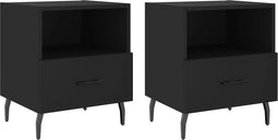 vidaXL - Nachtkastjes - 2 - st - 40x35x47,5 - cm - bewerkt - hout - zwart