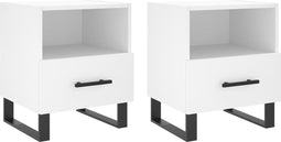 vidaXL - Nachtkastjes - 2 - st - 40x35x47,5 - cm - bewerkt - hout - wit